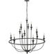 Emery 12 Light 40.2 inch Matte Black Chandelier Ceiling Light